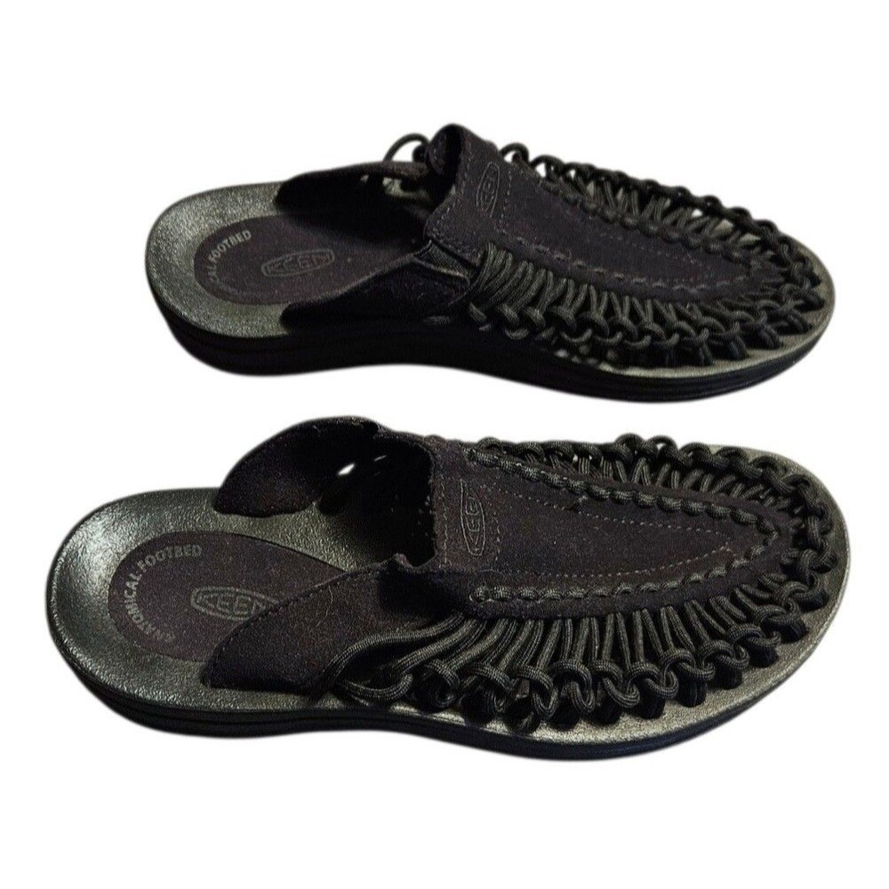 KEEN Uneek Slides Women's SIZE 6 Black Bungee Cord Slip On